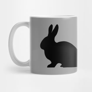 Bunny Rabbit Pattern in Black and Grey Mug